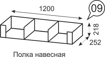 "Твист" мод.(9) Полка навесная, молокай/молокай - купить недорого с доставкой | Каталог Громада и Мебельвилль