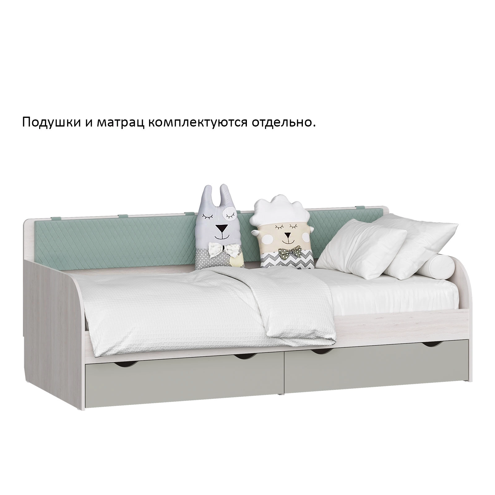 "Юкка молодежная" Кровать-тахта №900.4, дюна/шалфей - купить недорого с доставкой | Каталог Громада и Мебельвилль
