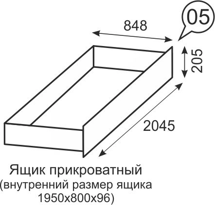 "Твист" мод.(5) Ящик прикроватный, молокай/молокай - купить недорого с доставкой | Каталог Громада и Мебельвилль