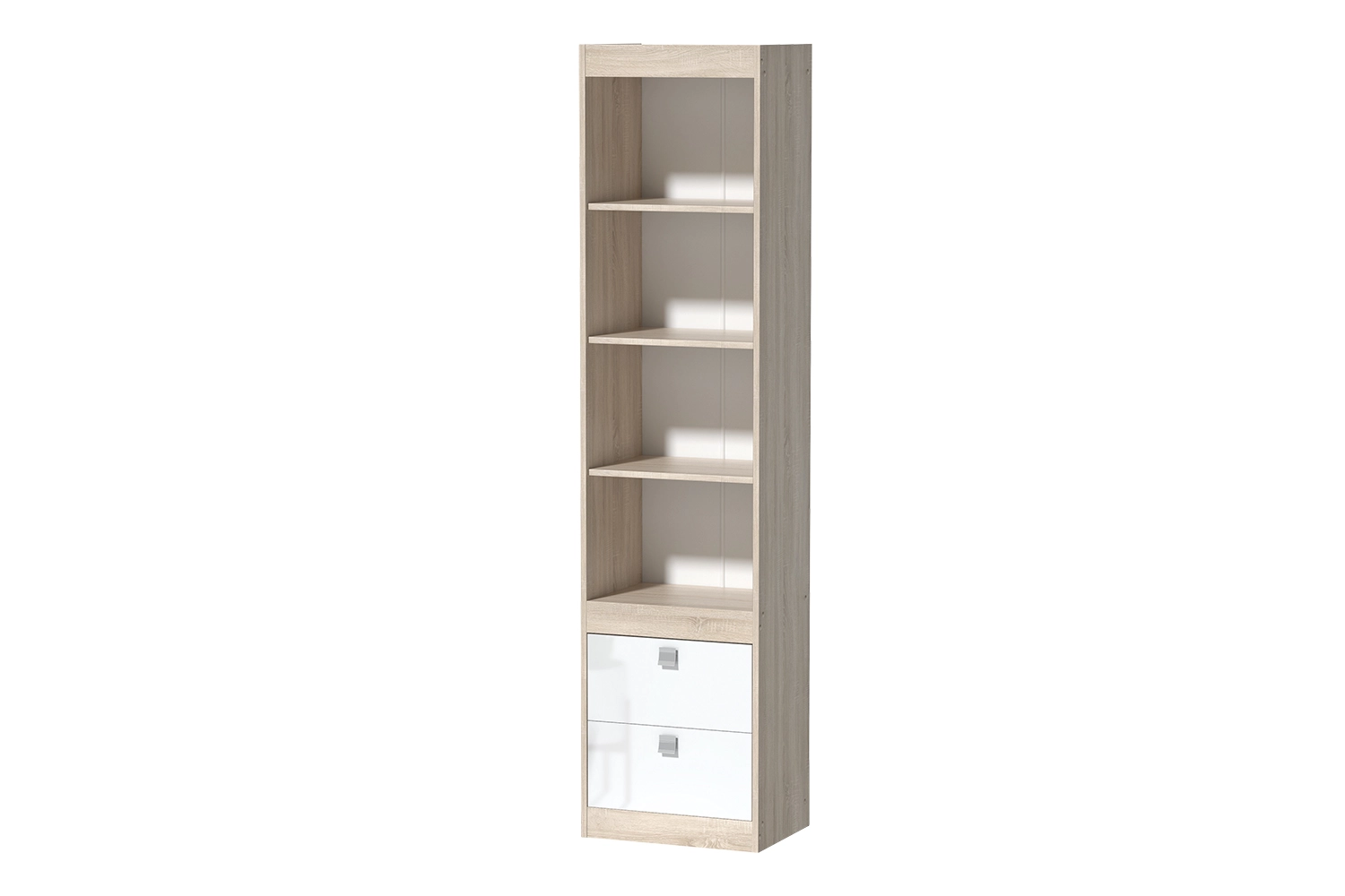 "Галактика" Стеллаж, Дуб Сонома/Белый глянец - купить недорого с доставкой | Каталог Громада и Мебельвилль