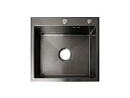 Мойка 500*500 Графит(отв.под дозатор +сифон) сталь SS304(Nano black).41.05.026