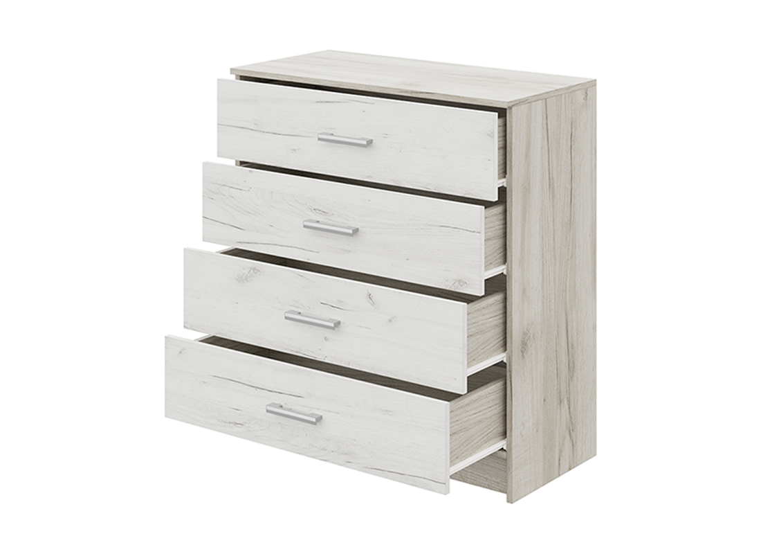 "Гармония" Комод 4 ящика КМ 601, Дуб Крафт серый/Дуб Крафт белый