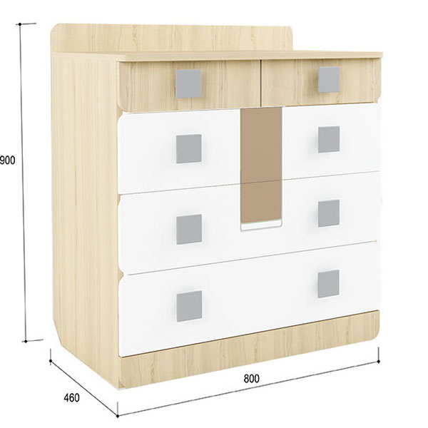 "Стиль" Комод 800 №9.1, кофе с молоком