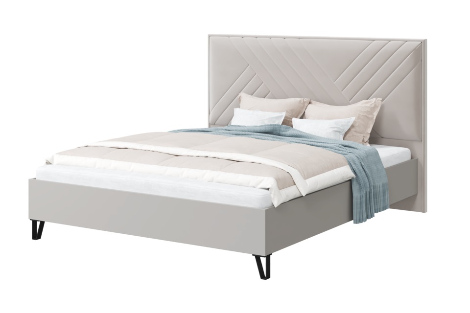 "Кашемир спальня" Кровать 1800 без основ. с мягким изголовьем, кашемир/сантьяго