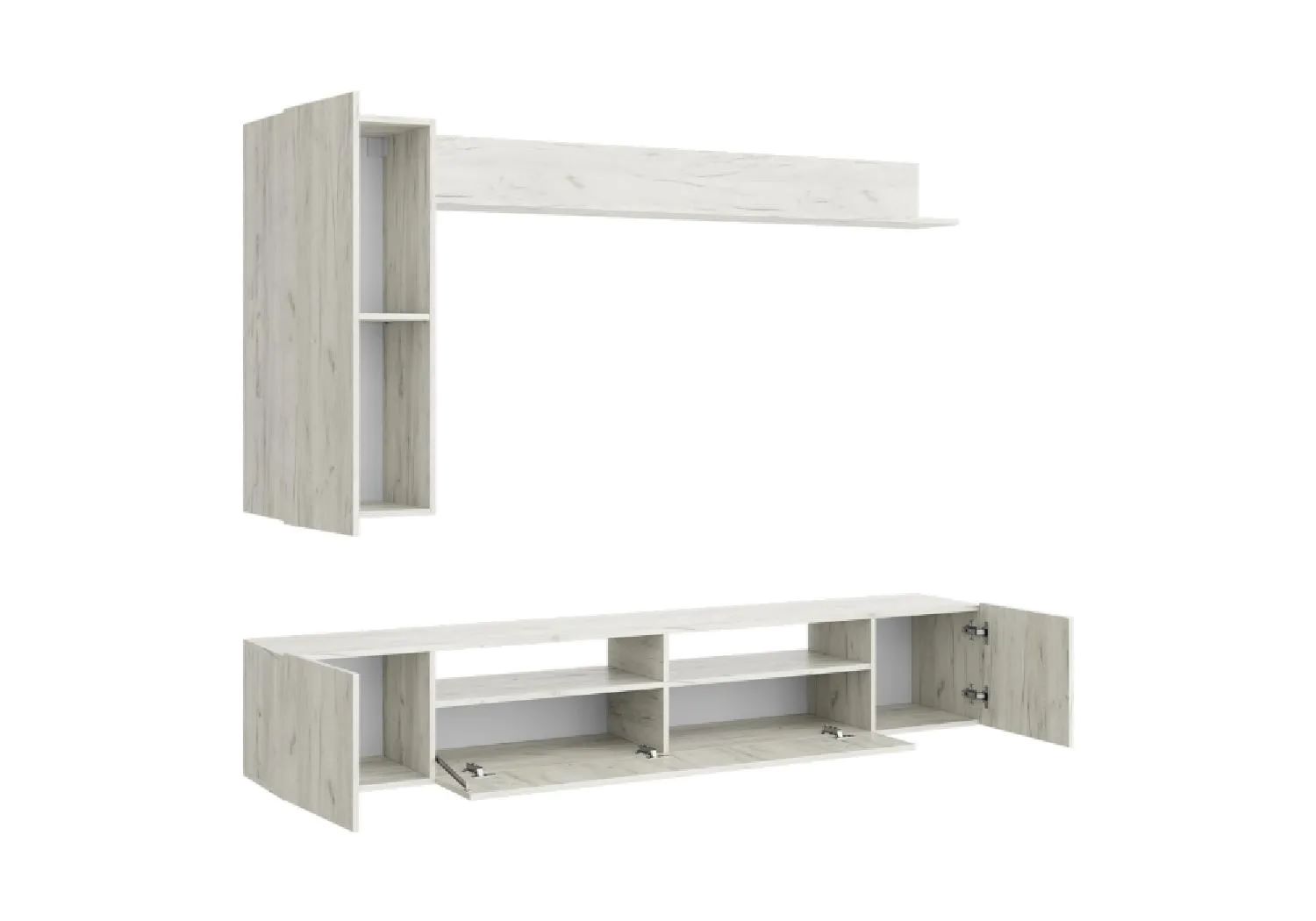 "СОЛО-16 НМ" Стенка ЛДСП, Корпус-Дуб Крафт белый Фасад ЛДСП-Дуб Крафт белый