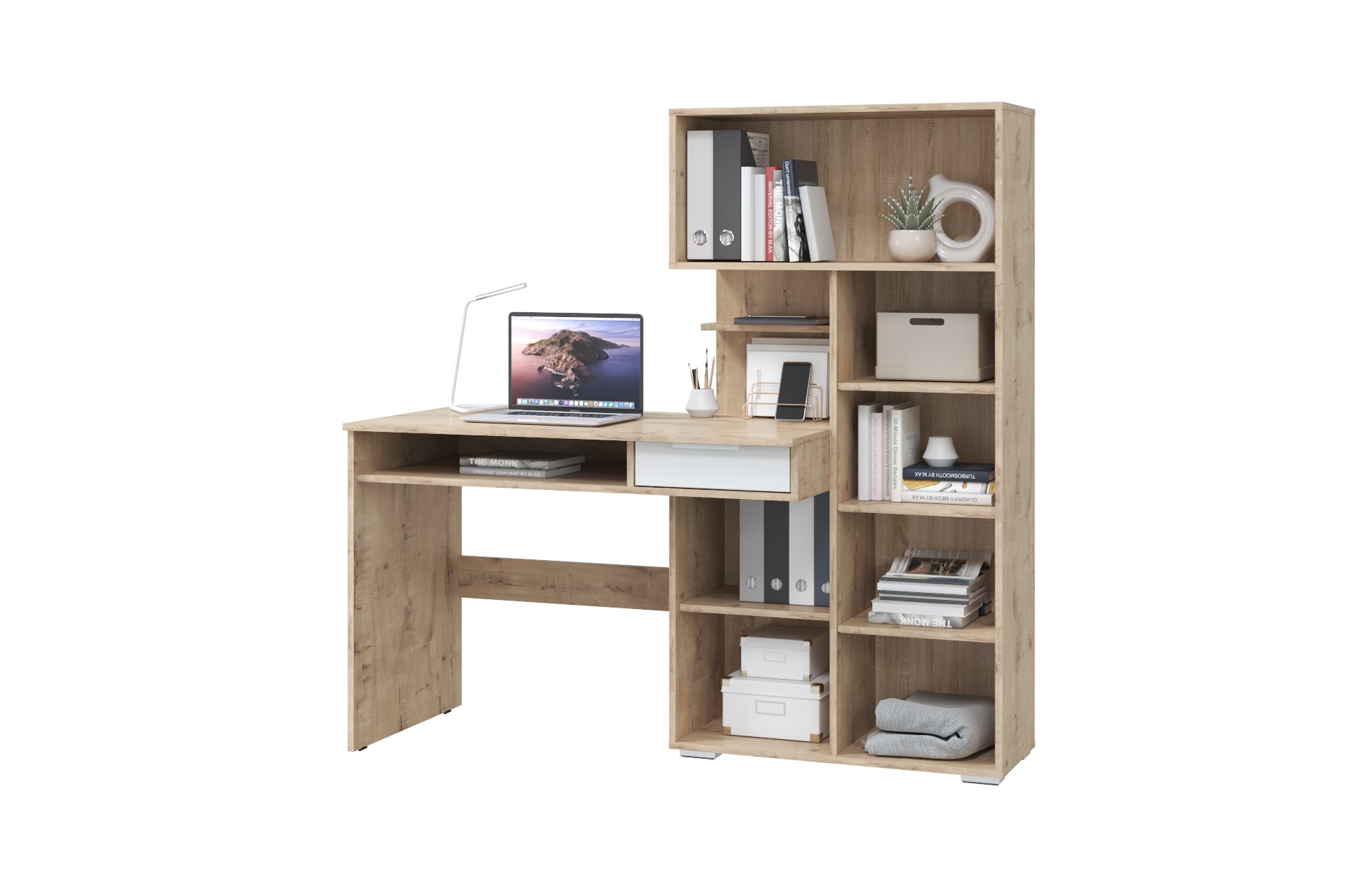 "Бэйсик" Стол компьютерный, Ясень Анкор/Смоки софт