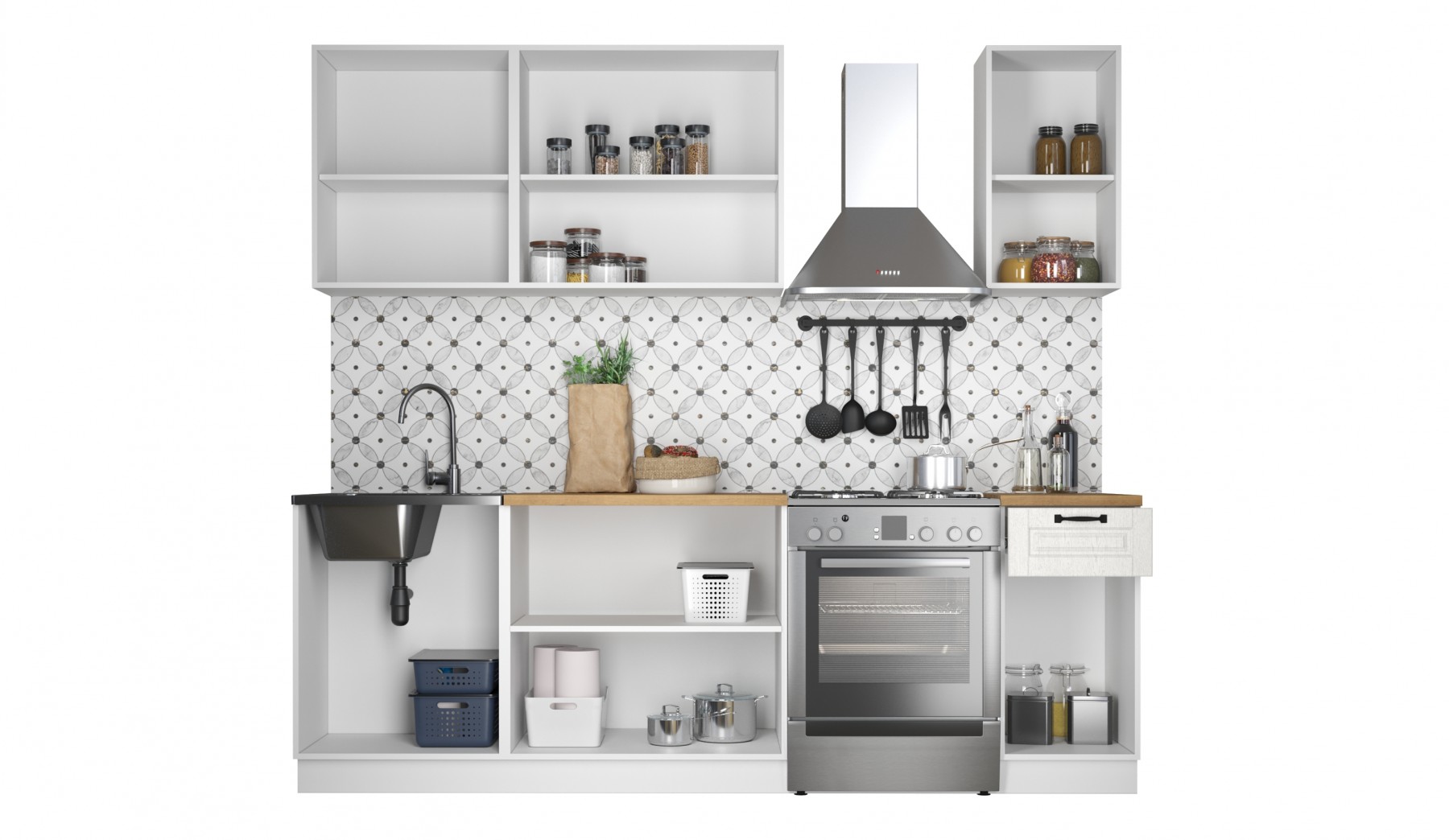 "Ника Классика" Кухня 1,8м, Белое дерево