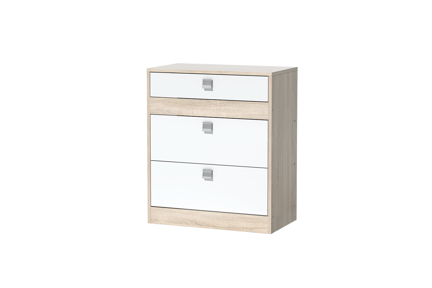 "Галактика" Комод, Дуб Сонома/Белый глянец