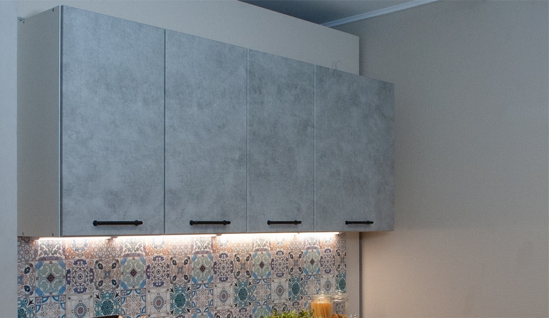 "Ника Лофт" Кухня 1,8м, Бетон лофт натуральный