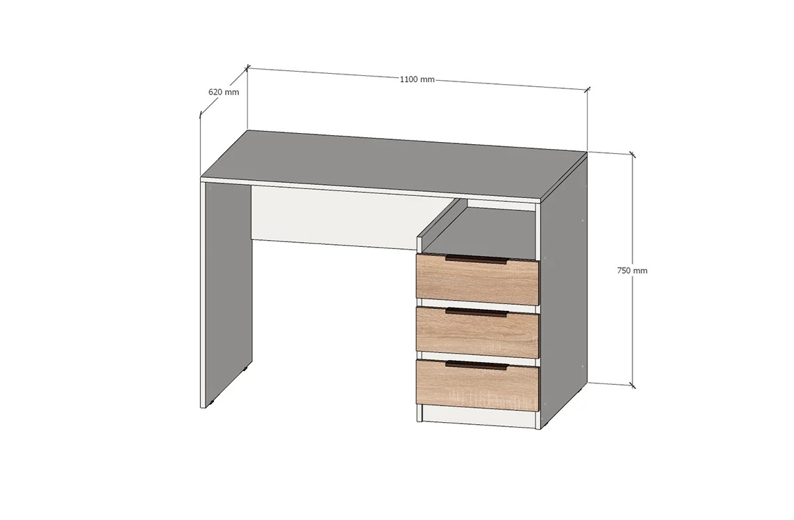"Римини" Стол с ящиками