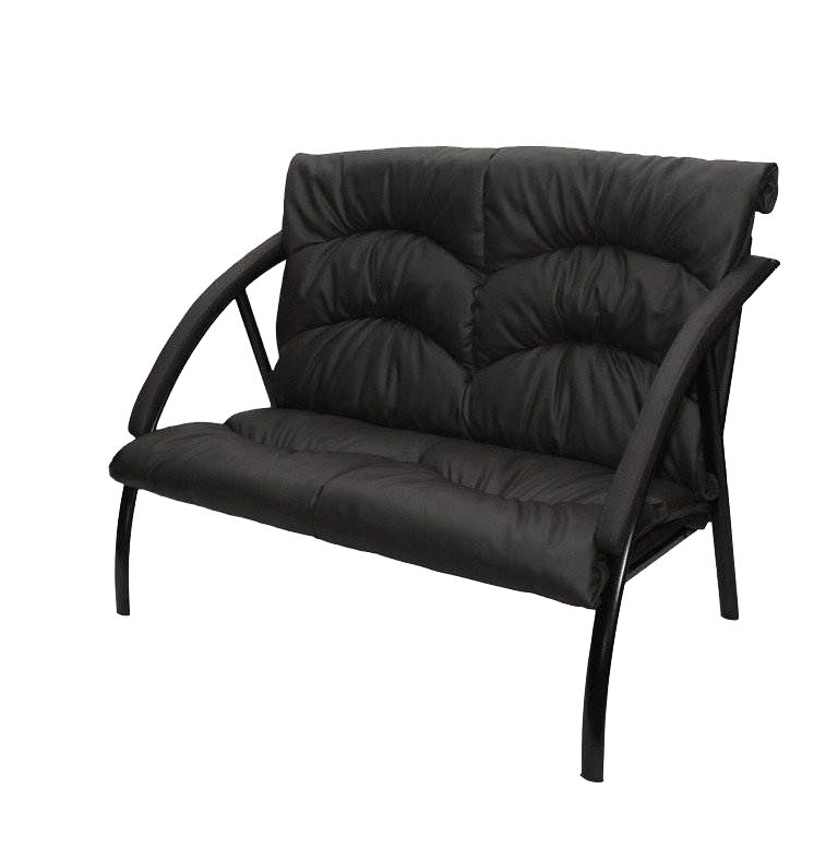 Диван 2-х местный "Фортуна 5 (18)" к/з Атзек черный, каркас черный