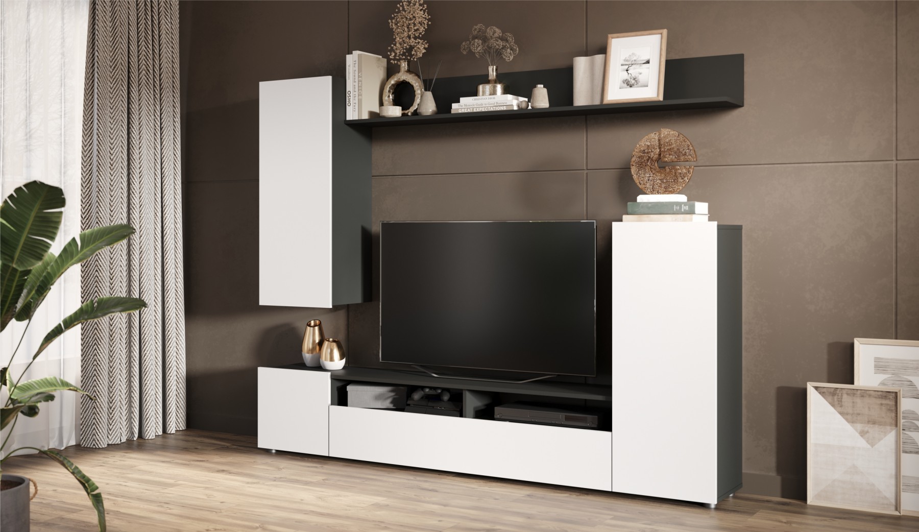 "Нео" Гостиная, Антрацит/Белый