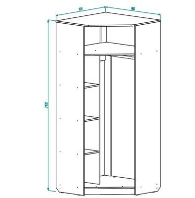 Шкаф угловой ШУ (2100*900*900), Шимо темный/шимо светлый