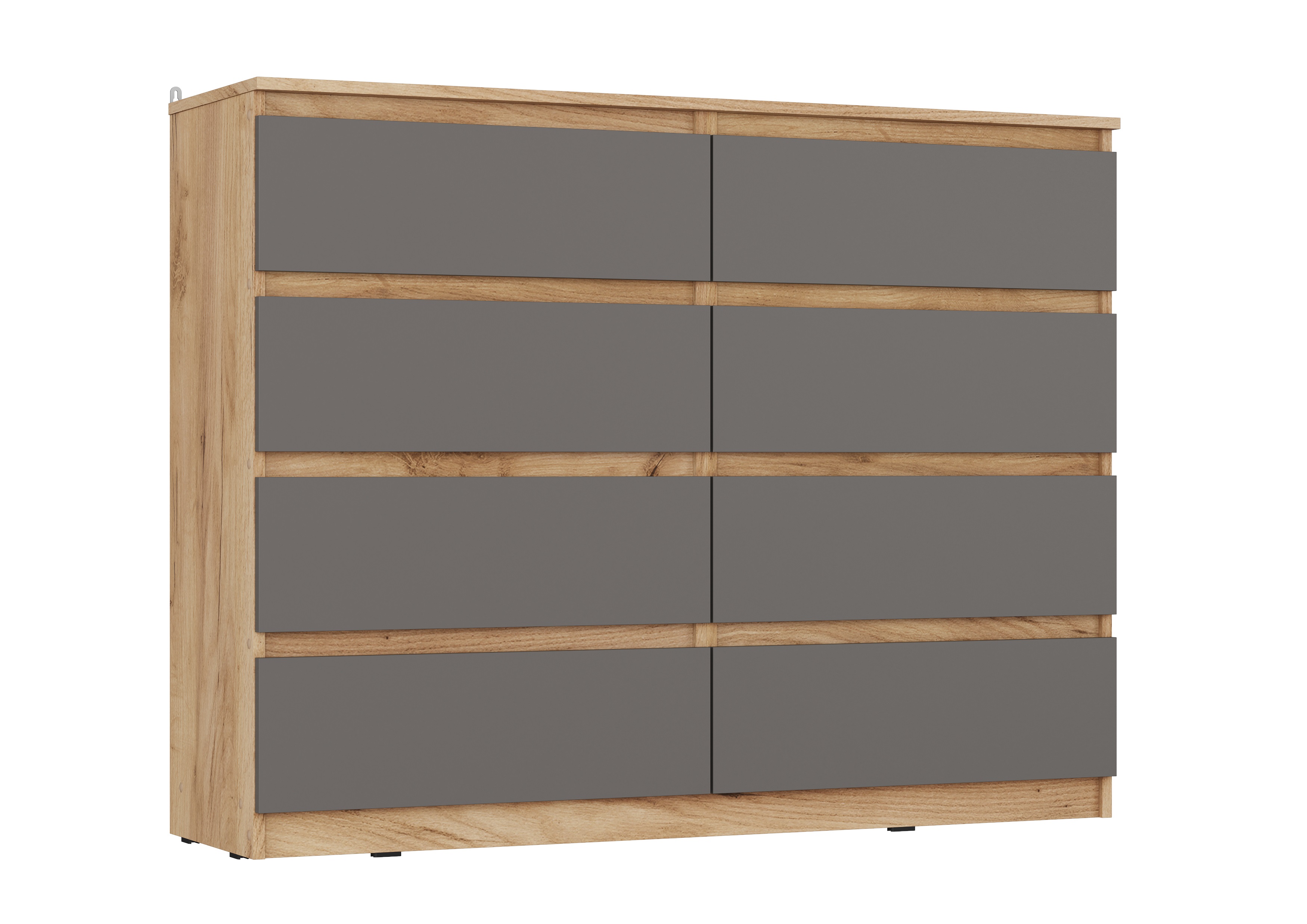 "Сити" Комод ЛДСП К-16, Дуб Крафт Золотой/Графит Серый