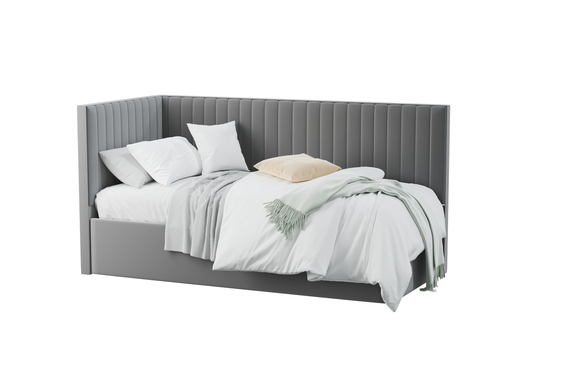 "Грей подростковая" Кровать-софа УНИ без основания, ткань selfie stone