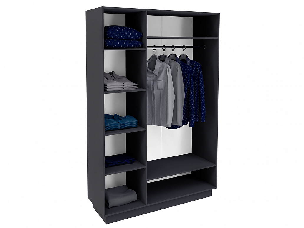 "Голд спальня" Шкаф 3-х створчатый  , грей софт/антрацит