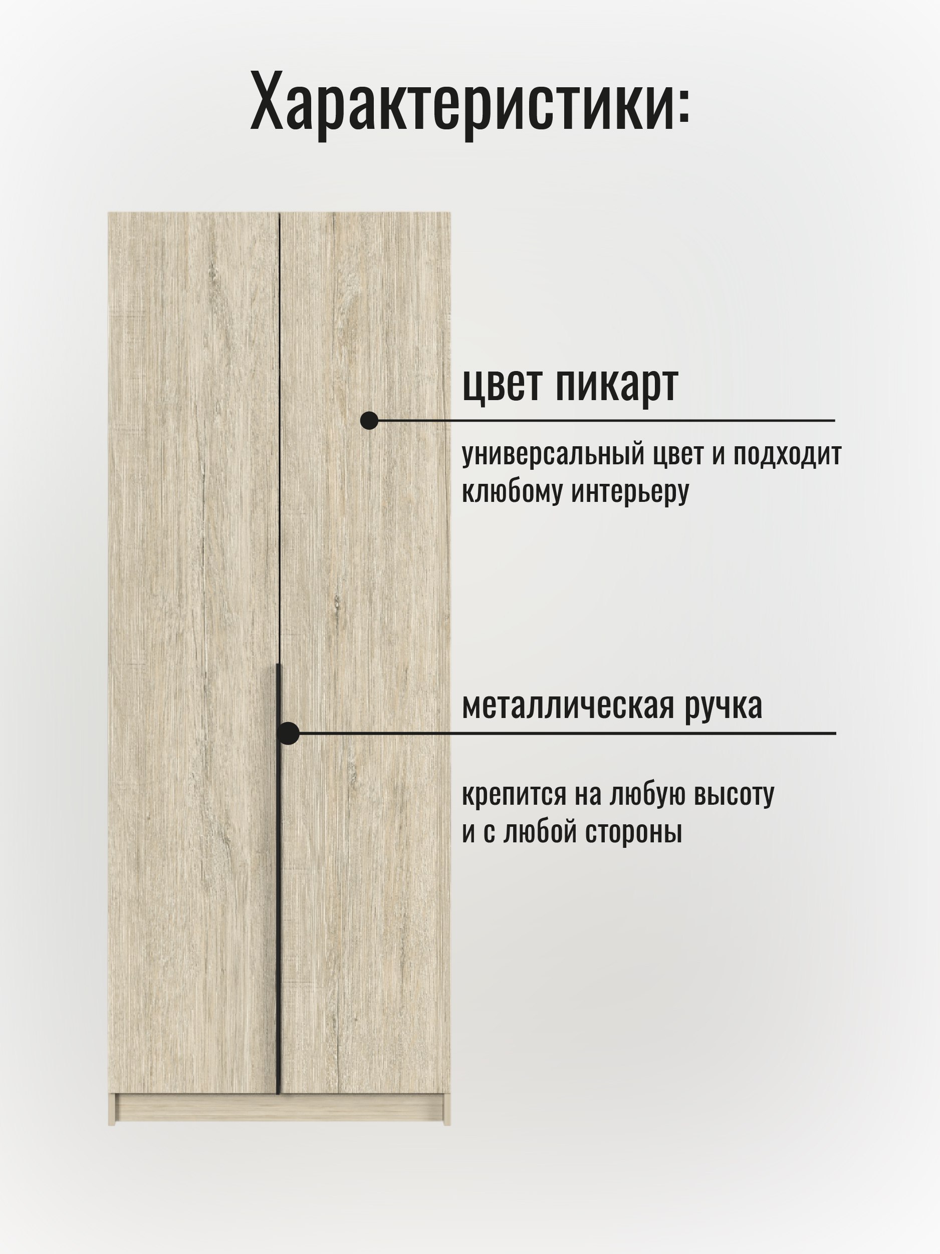 "Соло" Шкаф №2 (2150х800х500), пикард