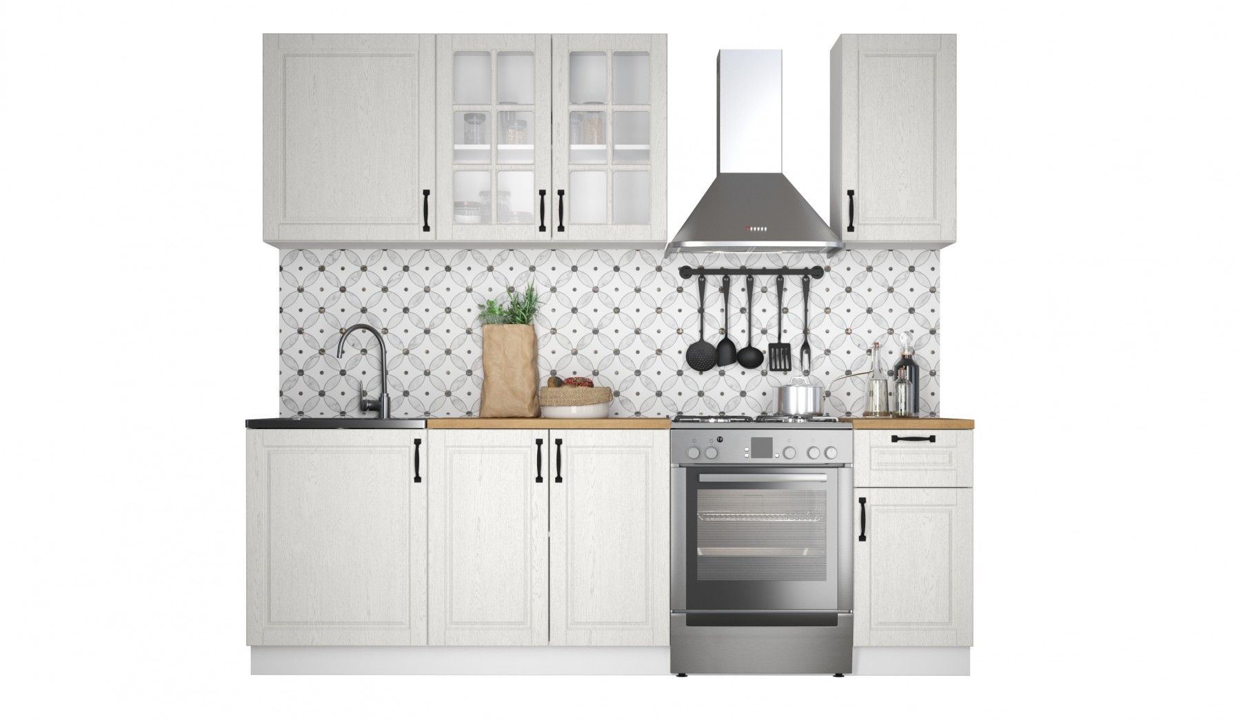 "Ника Классика" Кухня 1,8м, Белое дерево