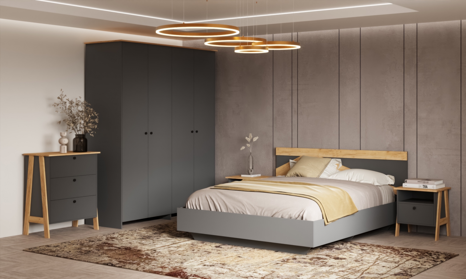 Спальня "Теодора" графит