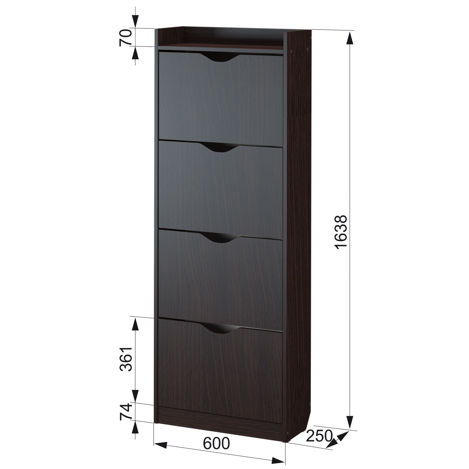 "ШО-64Б" Обувница, венге