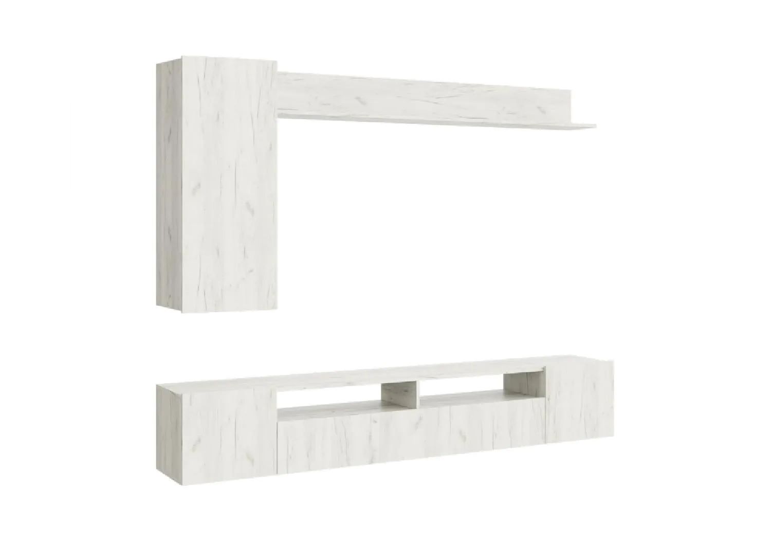 "СОЛО-16 НМ" Стенка ЛДСП, Корпус-Дуб Крафт белый Фасад ЛДСП-Дуб Крафт белый