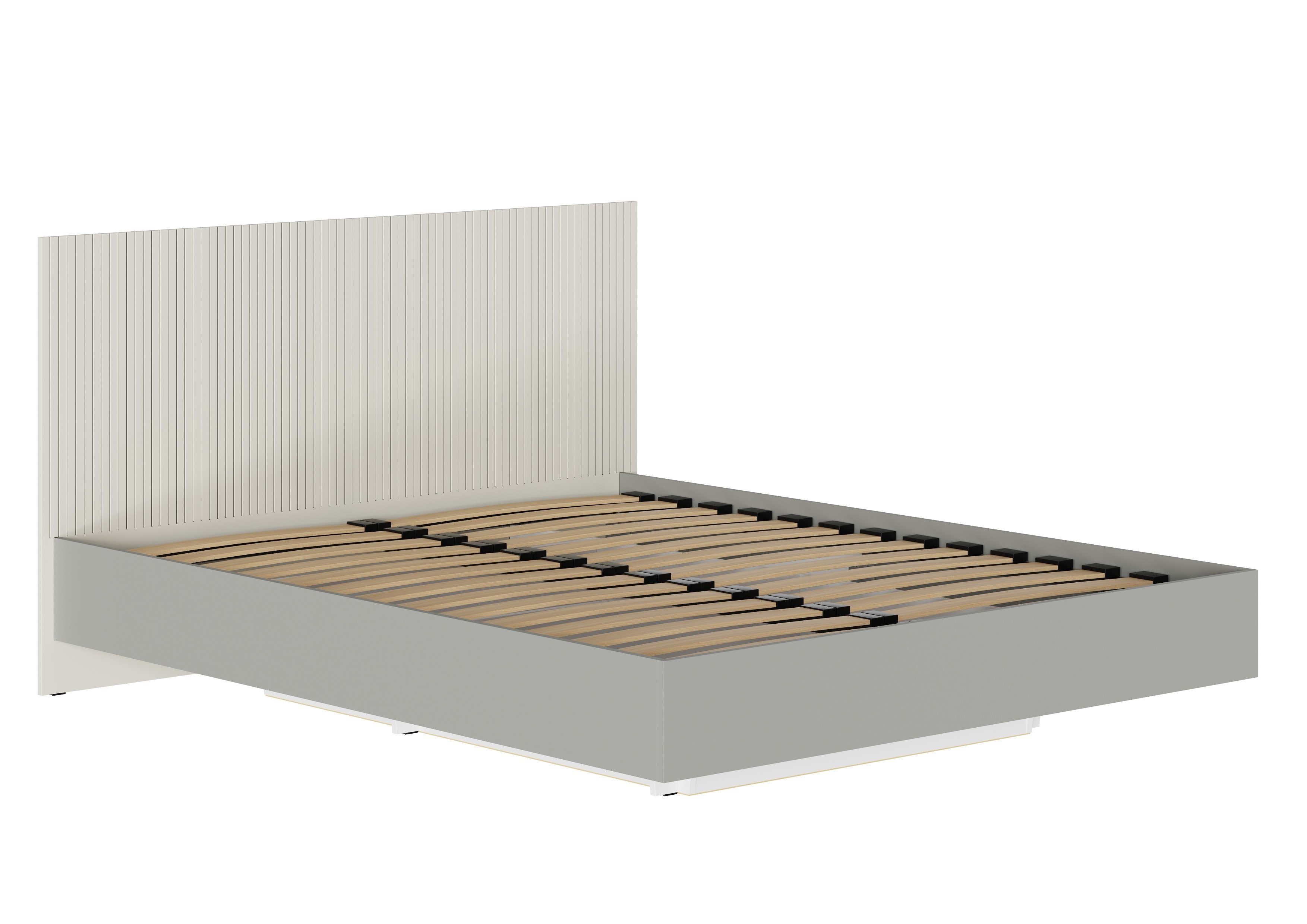 "Селена" Кровать МДФ КР-002 с ортопедом и с ПМ, ЛДСП- Шиншилла Сер./МДФ-мат.Кварц Грей Софт