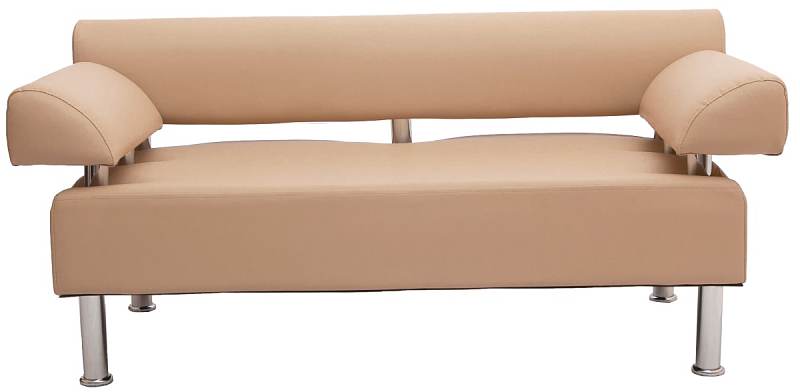 Диван офисный 2-х местный  к/з Атзек бежевый