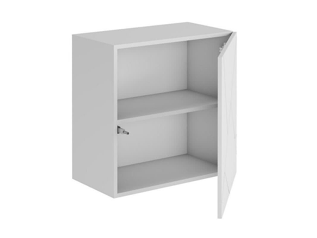 "Гранж" Шкаф навесной ШН-002 (Д.600), Корпус - Белый (Шагрень)  Фасад МДФ - матовая Белый Софт