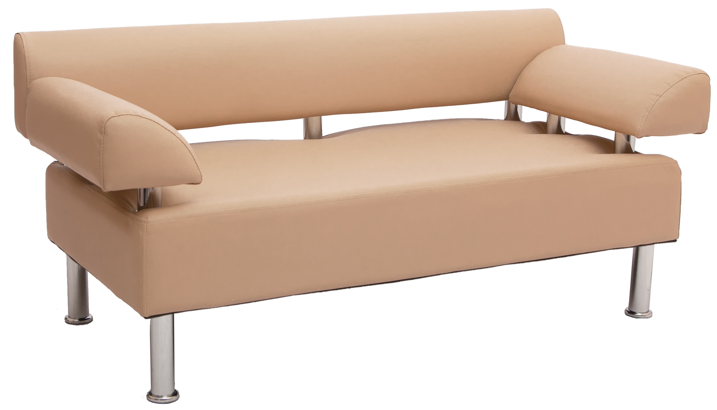 Диван офисный 2-х местный  к/з Атзек бежевый