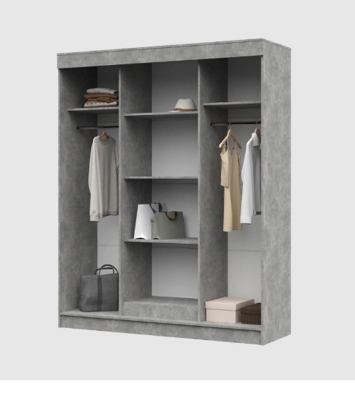 "Гамма" Шкаф-купе Шк01, ДУБ КРАФТ БЕЛЫЙ/АТЕЛЬЕ СВЕТЛЫЙ