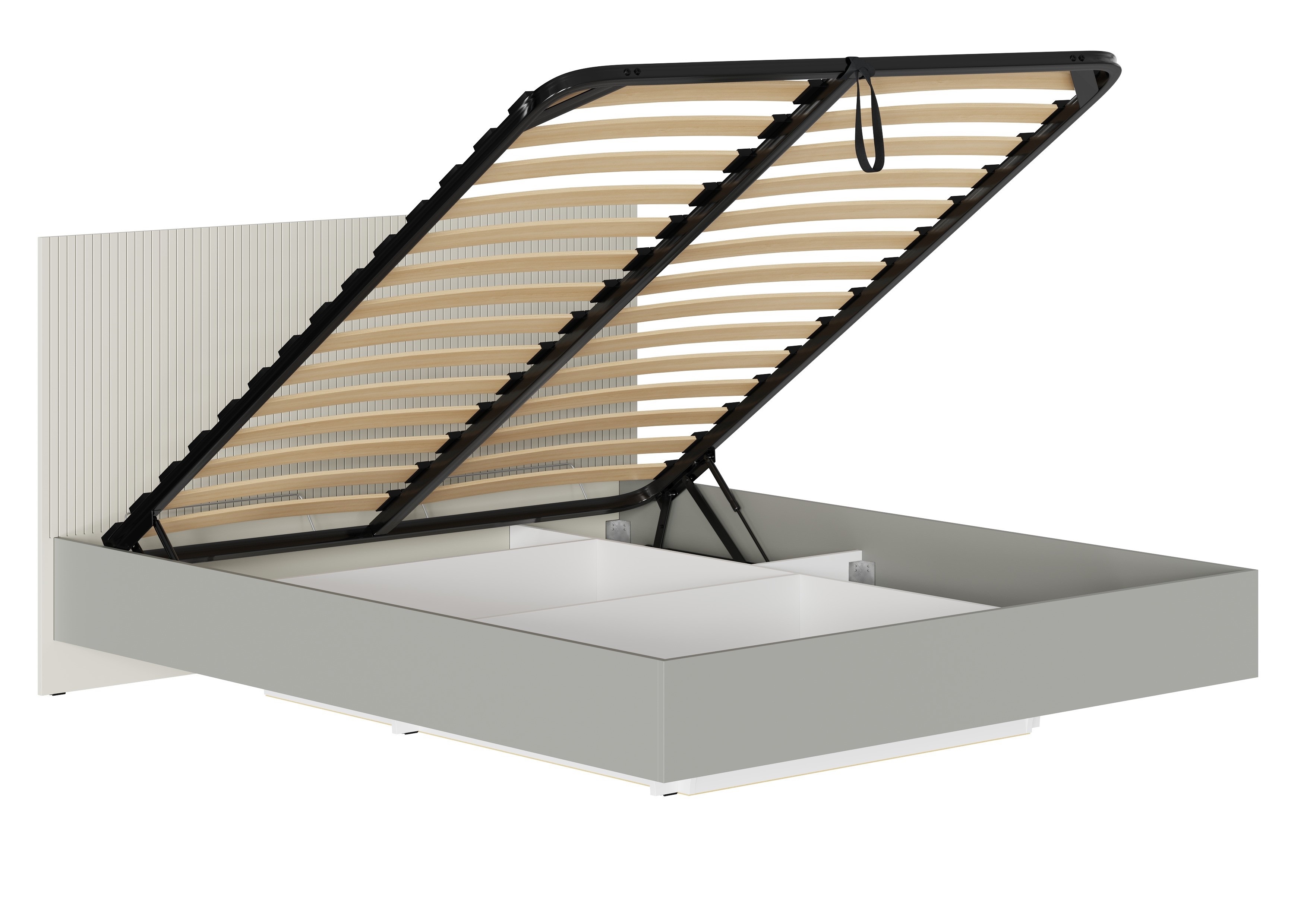 "Селена" Кровать МДФ КР-002 с ортопедом и с ПМ, ЛДСП- Шиншилла Сер./МДФ-мат.Кварц Грей Софт