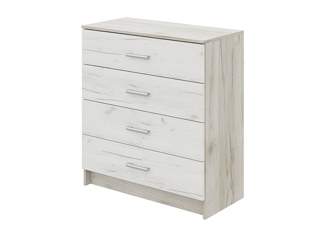 "Гармония" Комод 4 ящика КМ 601, Дуб Крафт серый/Дуб Крафт белый