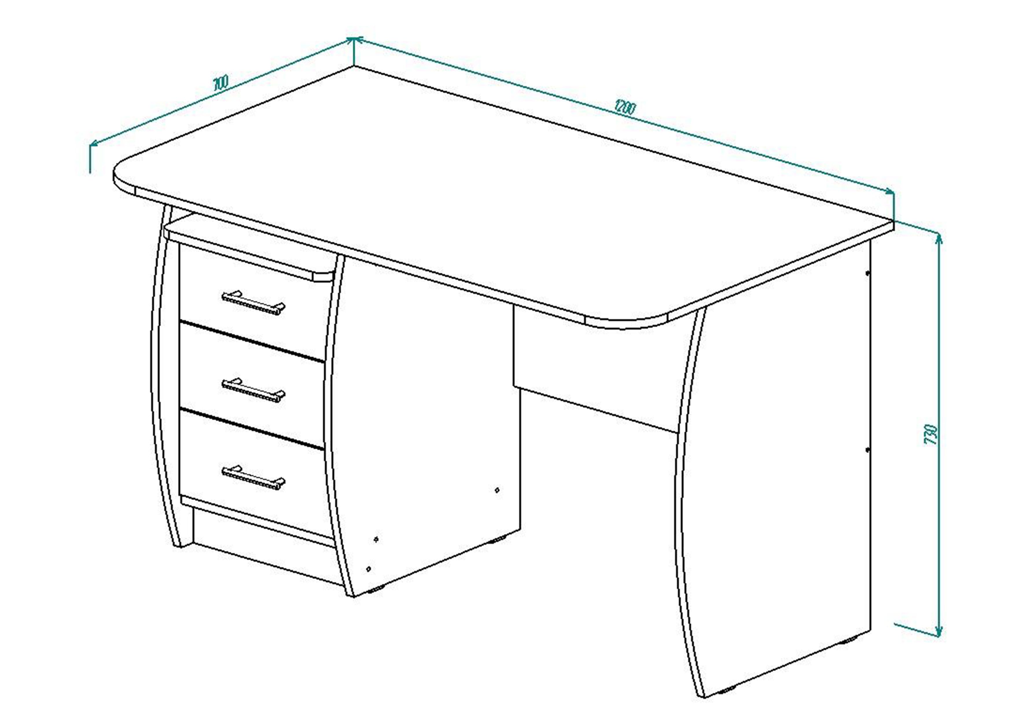 Стол письменный СП-1, Ясень шимо светлый