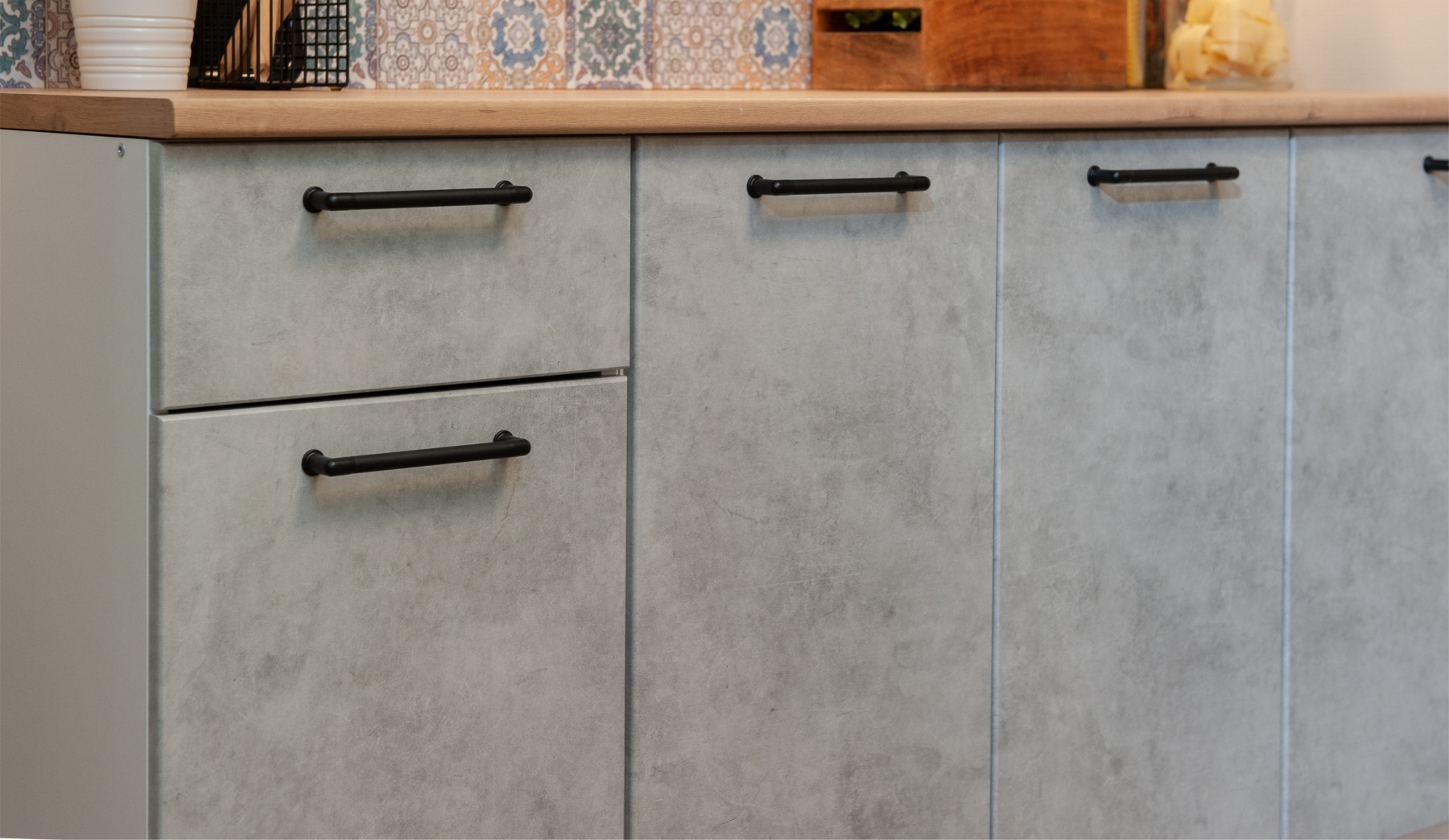 "Ника Лофт" Кухня 1,8м, Бетон лофт натуральный