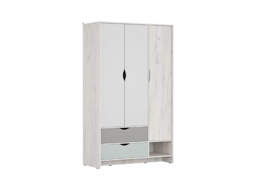 "Микс" Шкаф с ящиками ШР-03, ПВХ Кэмпион/ПВХ Каталея/ПВХ Магнолия/корпус Дуб Крафт белый