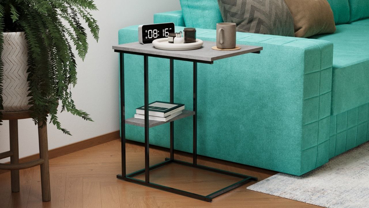 Стол журнальный №5 с полкой (СТ-5), Цемент