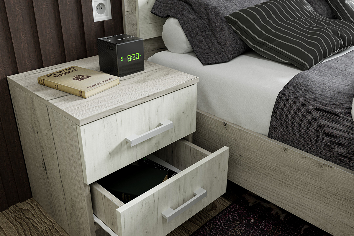 "Гармония" Тумба прикроватная ТБ 601, Дуб Крафт серый/Дуб Крафт белый