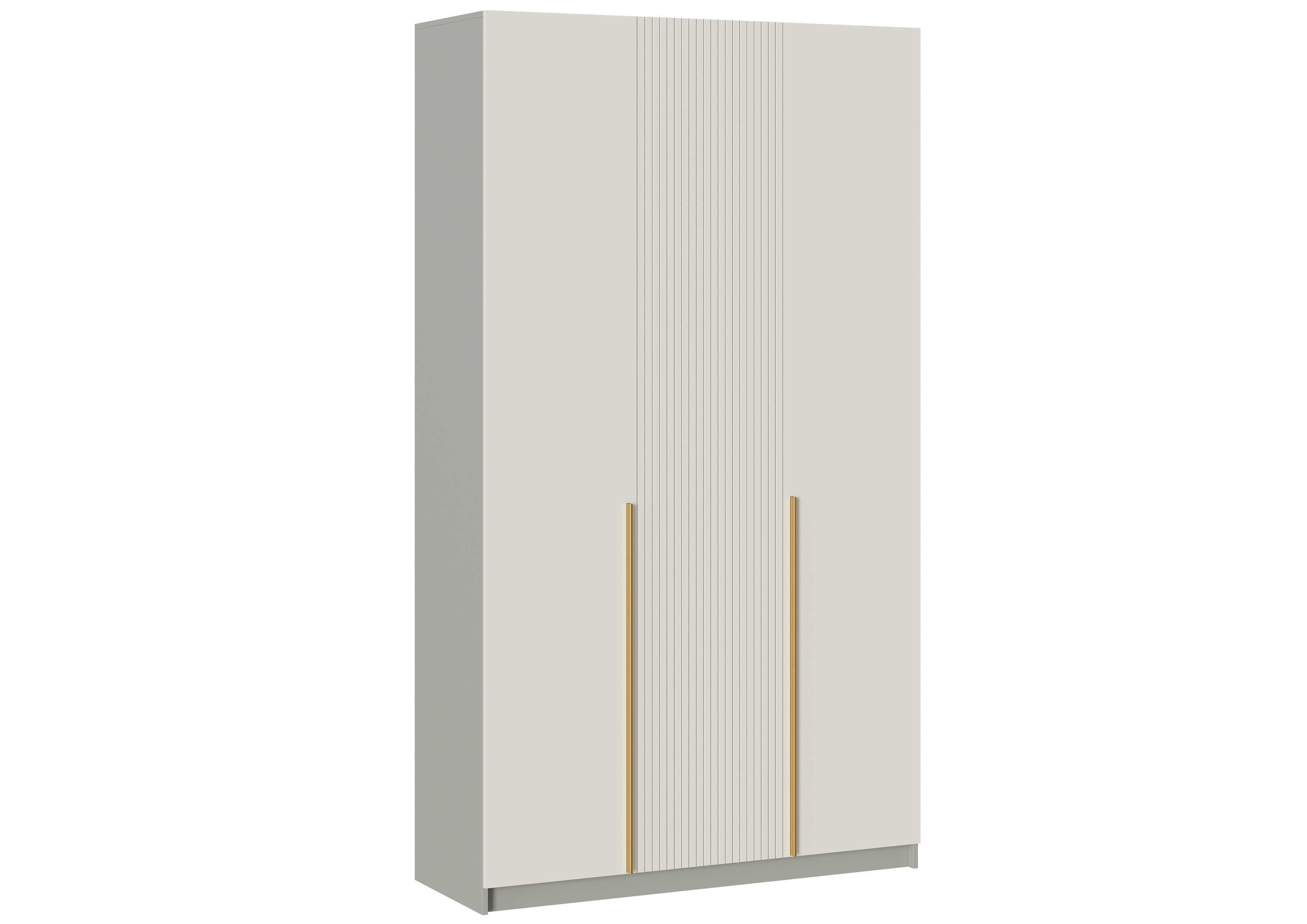 "Селена" Шкаф ШК-001 (3-ств.), Корпус ЛДСП- Шиншилла Сер./МДФ-мат.Кварц Грей Софт