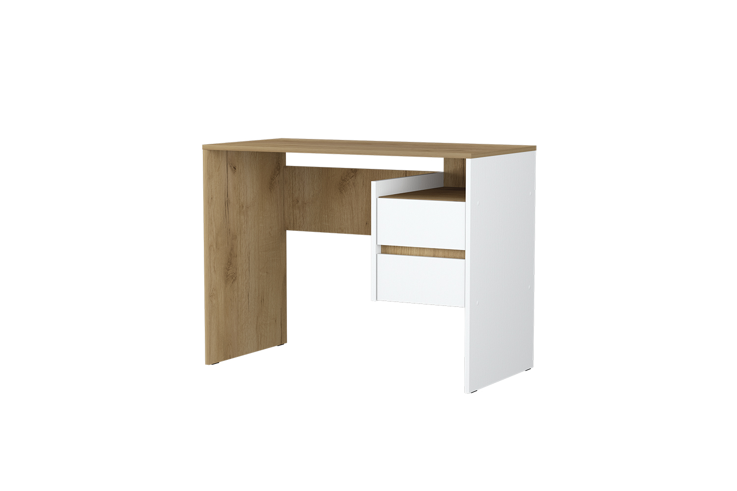 "№4" Стол письменный, Дуб Крафт золотой/Белый текстурный