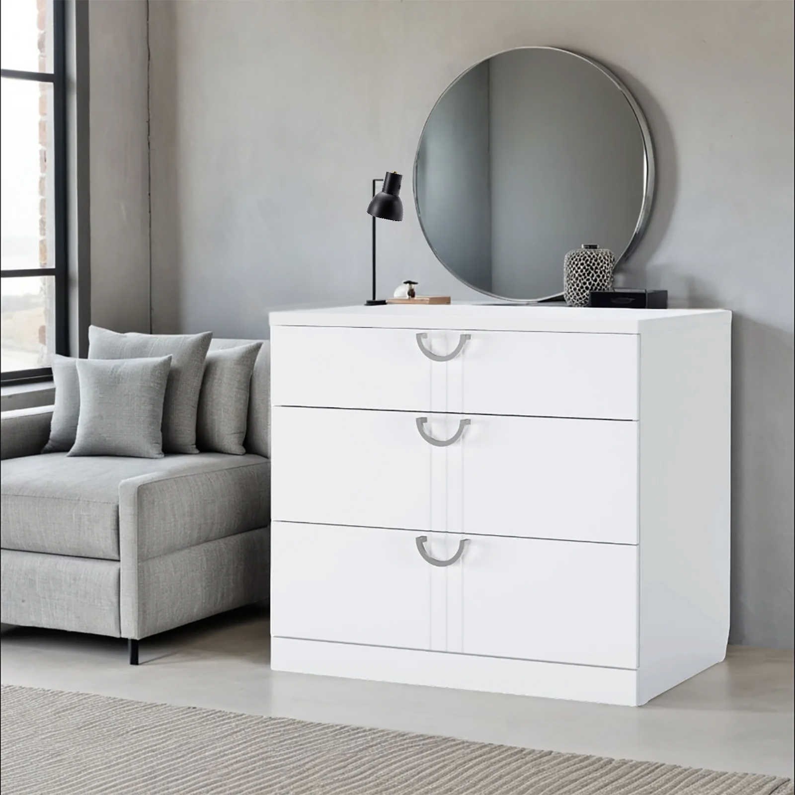 "Санти" Комод №9, белое сияние