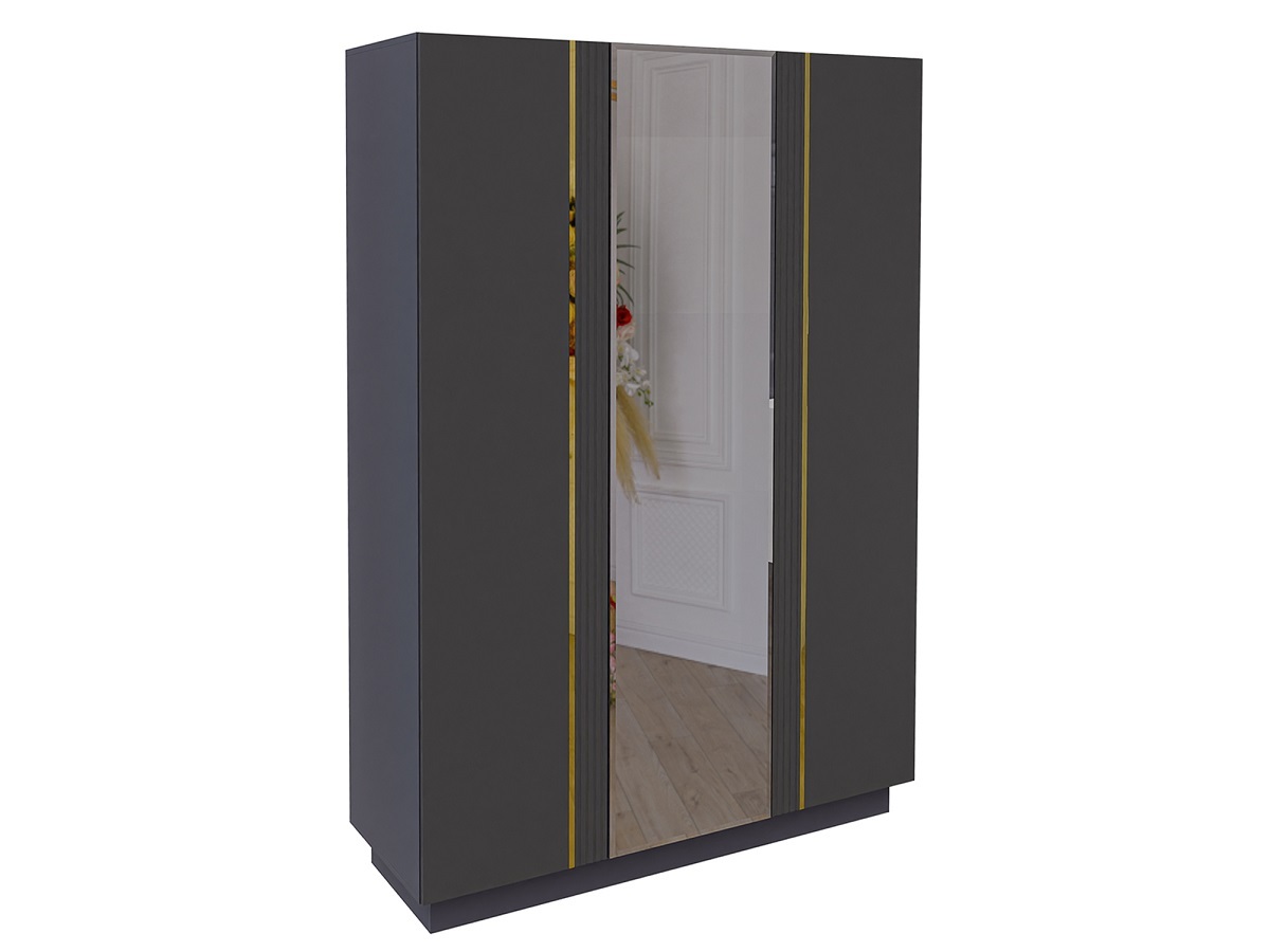 "Голд спальня" Шкаф 3-х створчатый  , грей софт/антрацит
