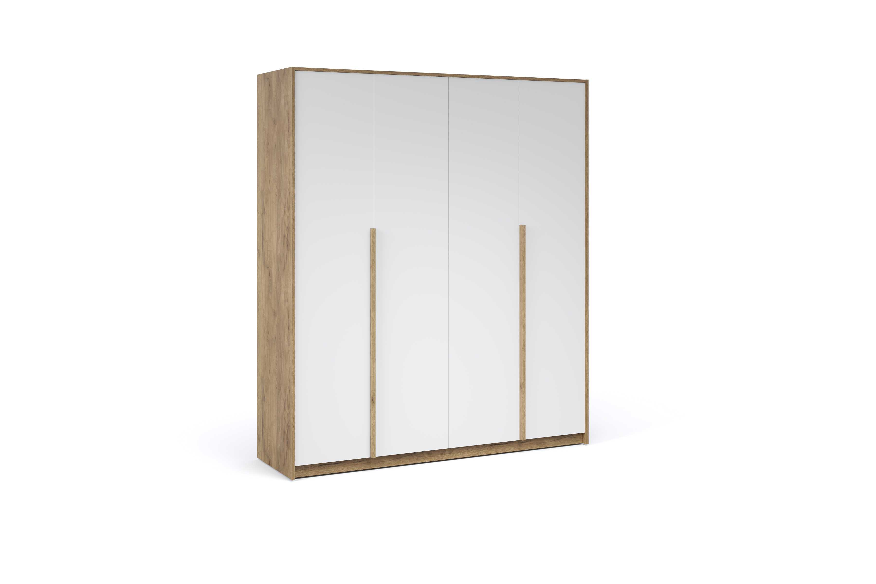 "Спальня Мишель" Шкаф 4-х дверный, Дуб крафт золотой/Белый жемчуг