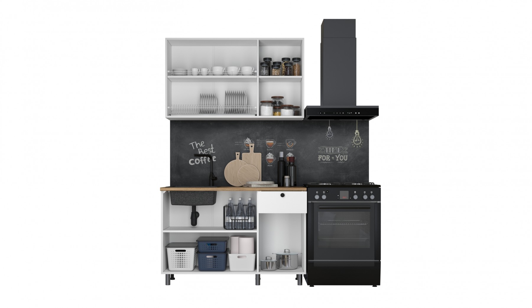 "Ева" Кухня 1,2м со столешницей (МП), Белый шагрень/Дуб классический